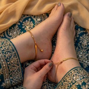 (২ পিস) এক জোড়া - Luxury 18K Golden Plated Payel