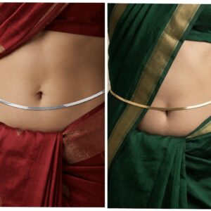 (২ পিস) এক জোড়া - Luxury Belly Chain (Golden & Silver)